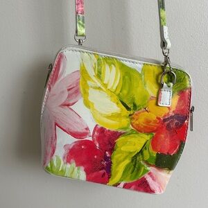 Italian Leather Floral Crossbody Bag